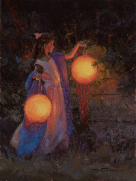 Уличный фонарь акварелью