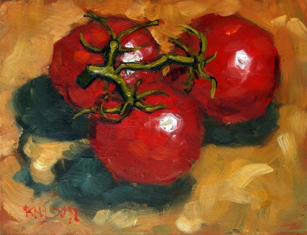 Декоративная живопись помидор