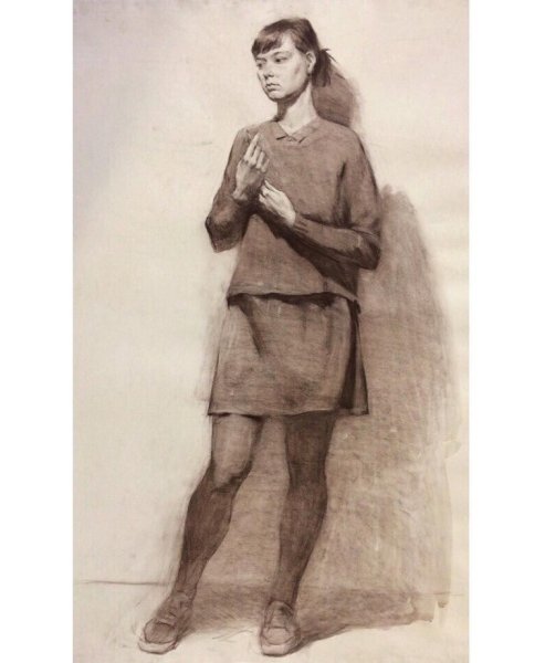 Фигура человека в интерьере живопись