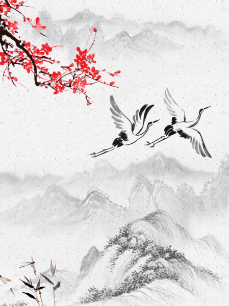 Картины с журавлями в японском стиле