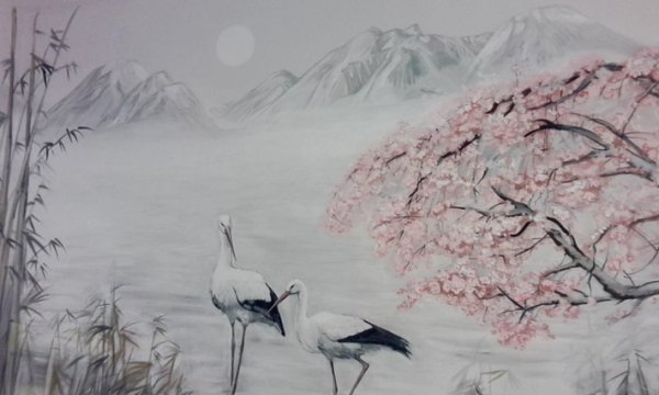 Корейская живопись птицы