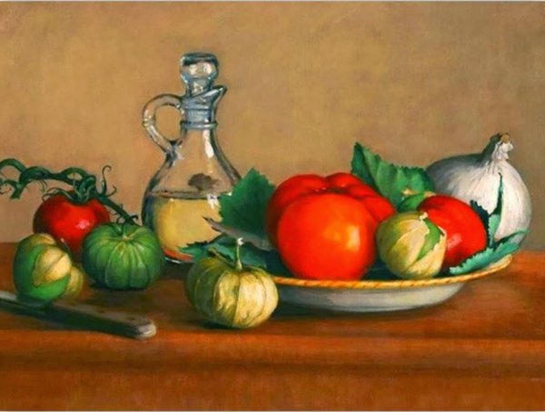Овощной натюрморт живопись