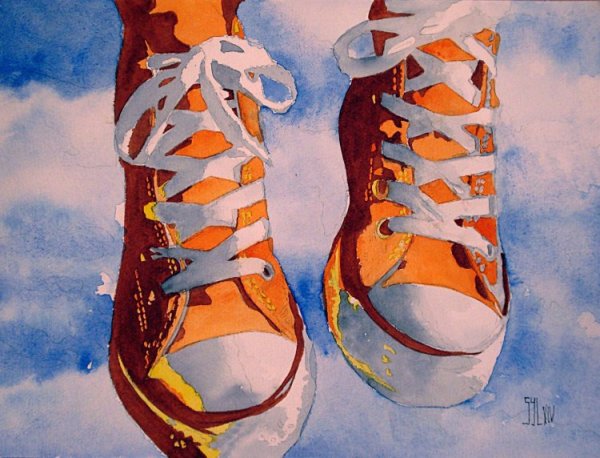 Ботинки акварелью