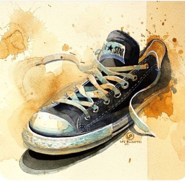 Кеды акварелью