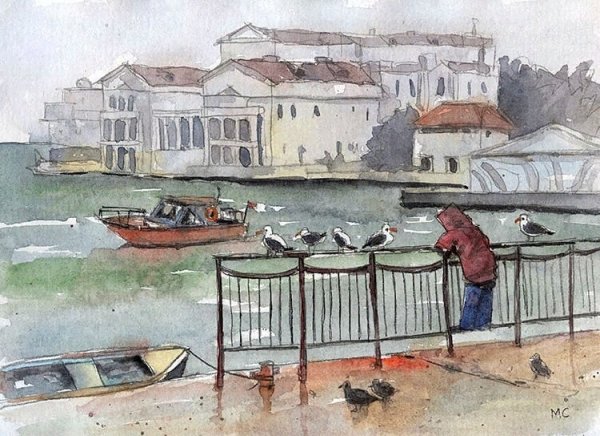 Симеиз дива акварелью