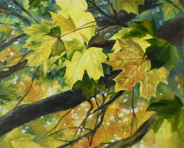 Живопись абстракция листья