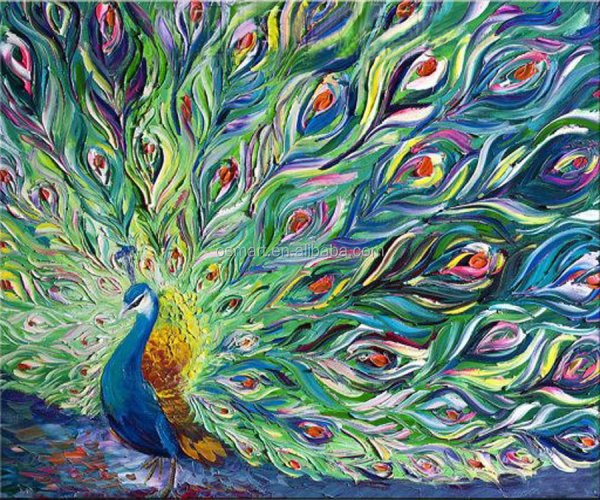 Павлин живопись декоративная
