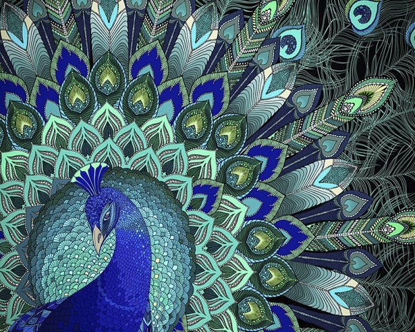 Алмазная мозаика Павлин 5д lt