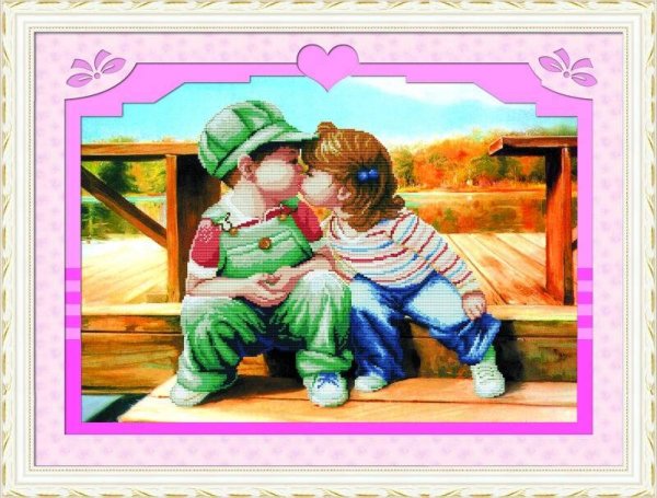 Алмазная мозаика первый поцелуй