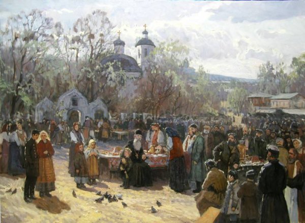 Бориса Михайловича Кустодиев «праздник в деревне»