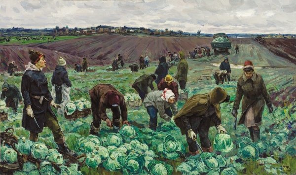 Уборка урожая художник Василий Михайлович Каратай