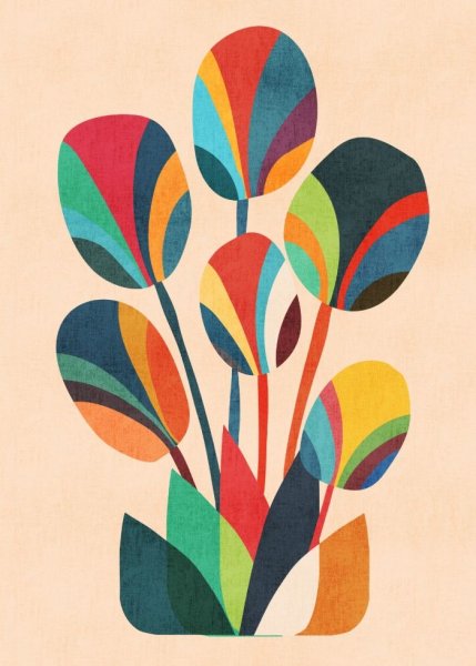 Композиция из стилизованных цветов