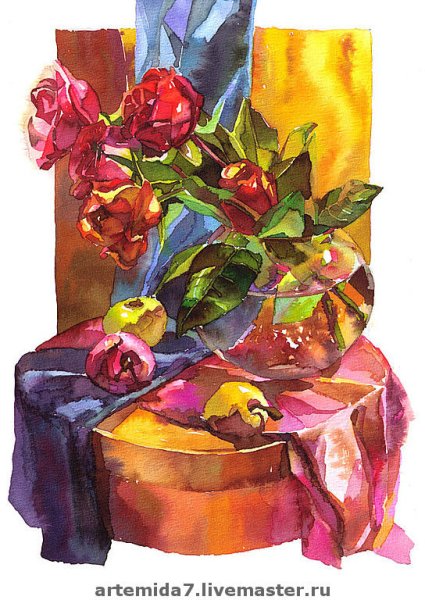 Натюрморт в родственной цветовой гамме