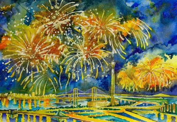 Салют красками для детей