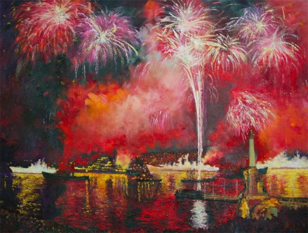 Салют Победы живопись