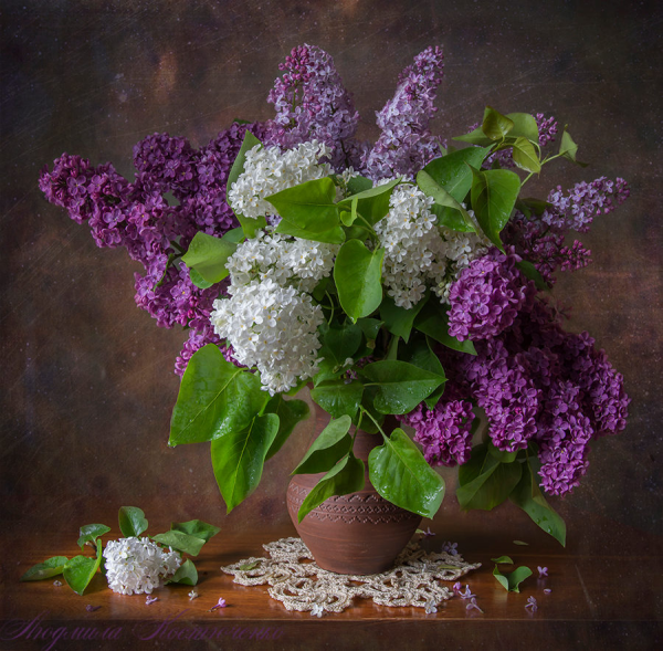 Букет сирени живопись