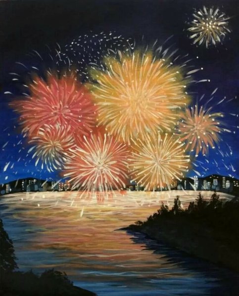 Рисование праздничный салют