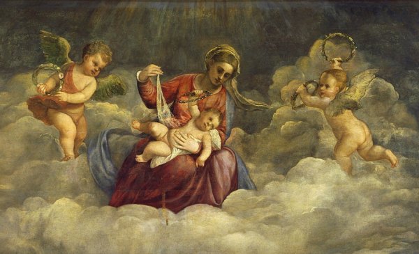 Тициан Мадонна с младенцем и Иоанном Крестителем