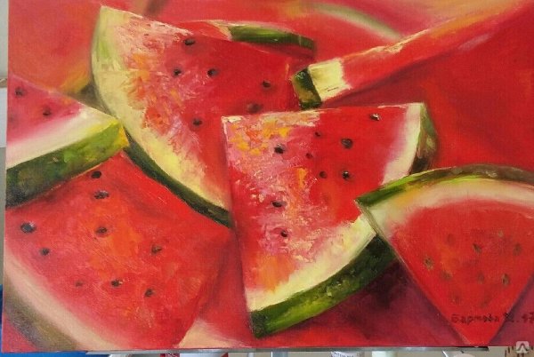 Арбуз в живописи маслом