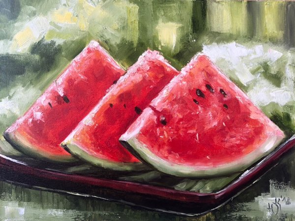 Арбуз живопись