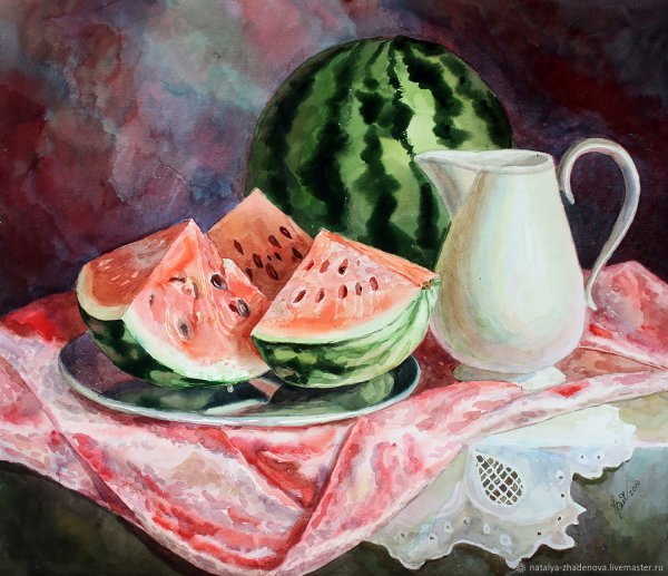 Арбуз акварелью Андрияка