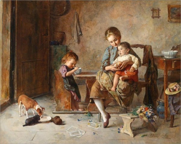 Художник Edmund Adler картина "дети"