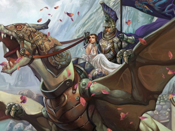 Девушка верхом на драконе