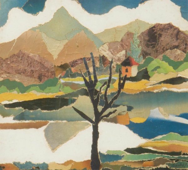 Пейзаж из цветной бумаги