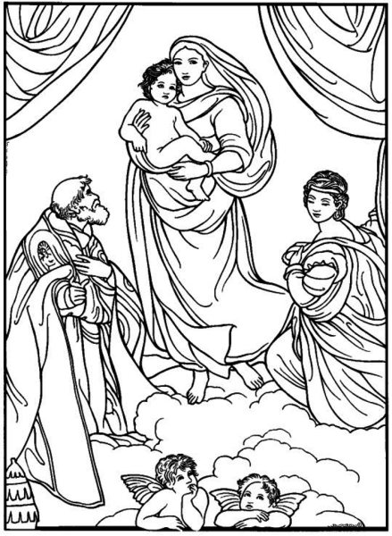 Рафаэль Сикстинская Мадонна рисунок