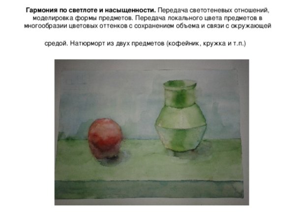 Натюрморт контражур акварель ДХШ