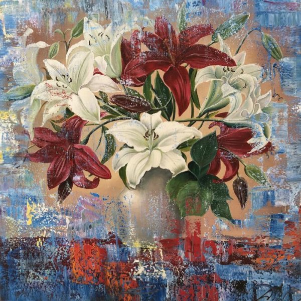 Лилии маслом Импрессионизм