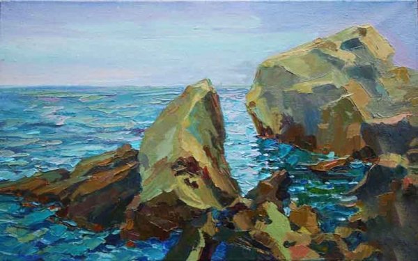 Скалы камни живопись