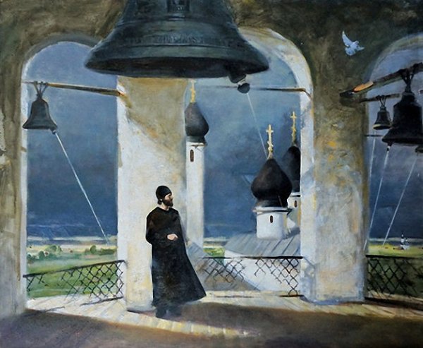 Художник Александр Косничев,«Звонарь».