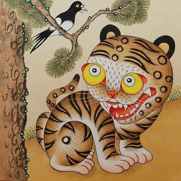 Тигр живопись Минхва