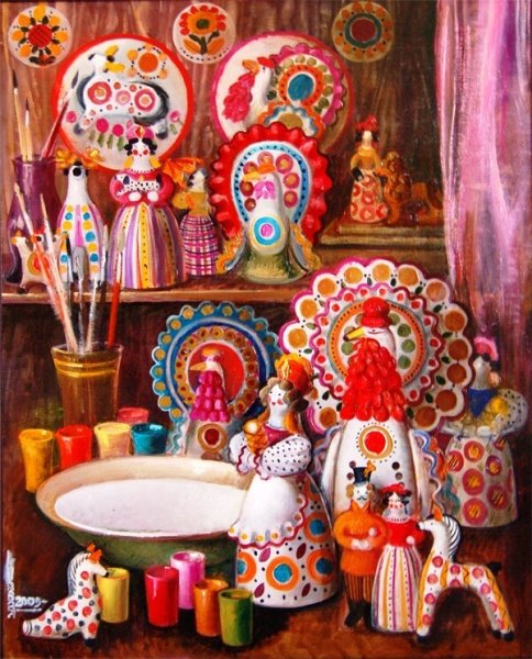 Народные промыслы в живописи Инны Широковой»