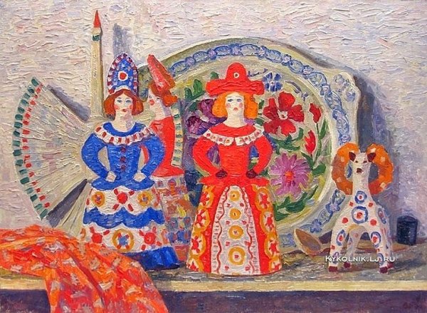 Павел Кузнецов натюрморт с дымковской игрушкой