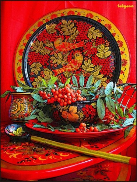 Хохломская роспись по дереву