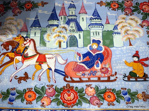 Городецкий сюжетный узор