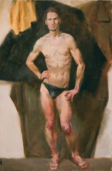 Этюд фигуры человека акварелью