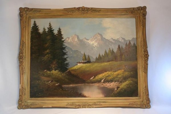 Старинная картина в раме