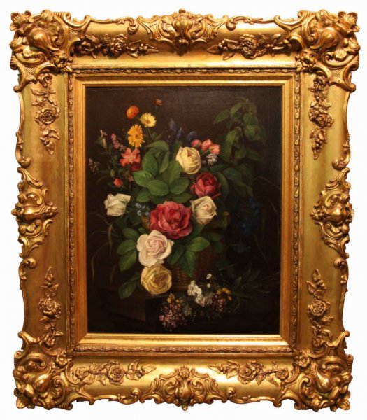 Старинная картина в раме