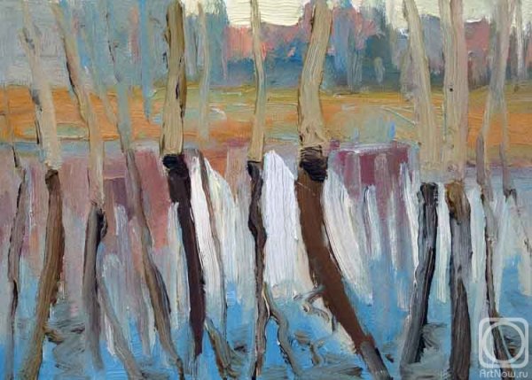 Отражение в воде живопись