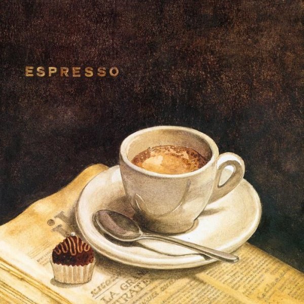 Чашка кофе живопись