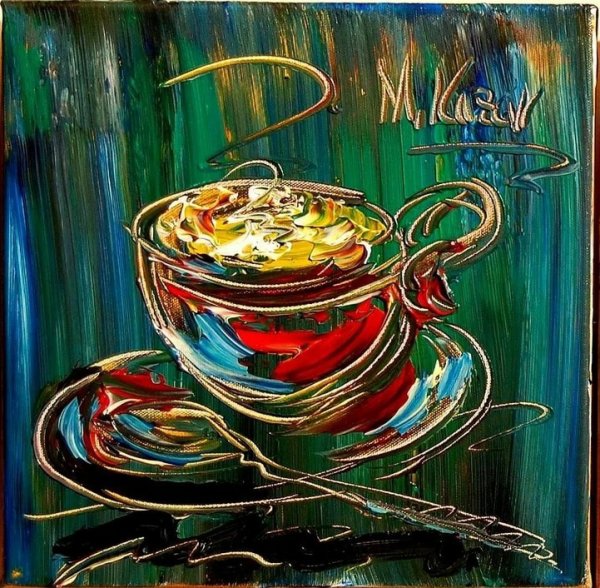 Картина маслом кофе