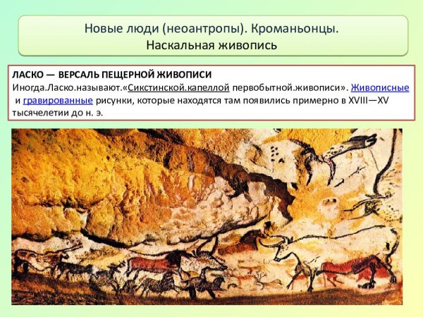 Рисунки кроманьонцев в пещерах