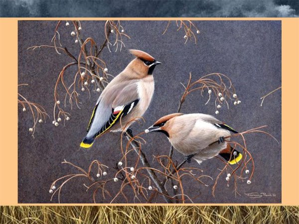 Пейзаж с рябиной живопись