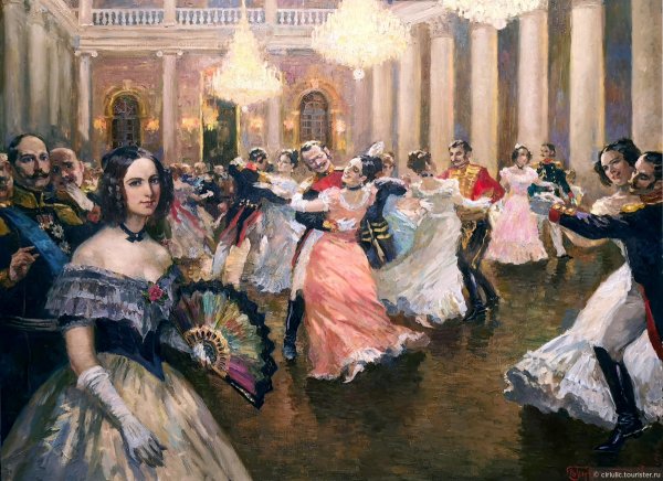 Владимир Первунинский. "Наталья Гончарова-Пушкина на балу", 1836 год