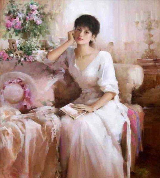 Николай Иванович Фешин дама в голубом