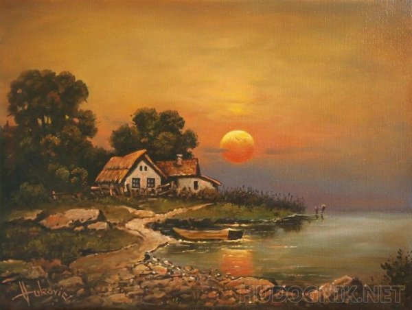 Сумерки пейзаж живопись