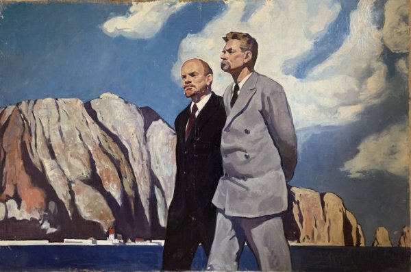 Максим Горький и Ленин на капри